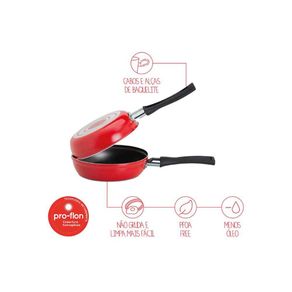 Omeleteira Brinox Garlic Vermelha 750ml Omeleteira Brinox Garlic Vermelha 750ml