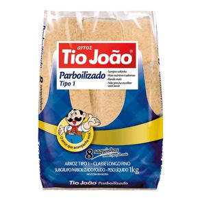 Arroz Parboilizado Tio João Tipo 1 com 1kg Com 8 Saquinhos