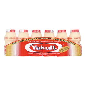 Leite Fermentado Yakult 480ml Com 6 Unidades