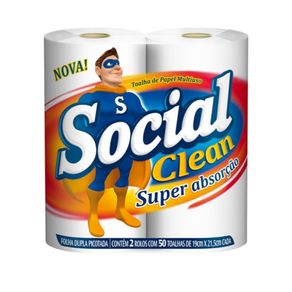 Papel Toalha Social Clean Com 2 Unidades