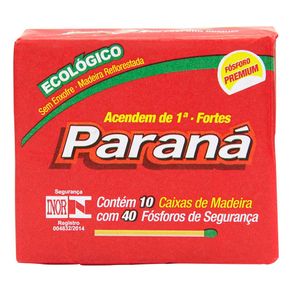 Fósforo Paraná Ecológico Com 40 Fósforos Com 10 Caixas Fósforo Paraná Ecológico Com 40 Fósforos Com 10 Caixas