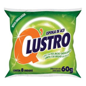 Lã de Aço Qlustro 60g Com 8 Unidades