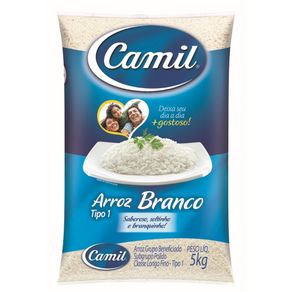 Arroz Agulha Camil Longo Fino Tipo 1 com 5kg