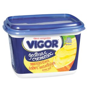 Margarina Vigor com Sal 80% de Lipídios 500g Margarina Vigor com Sal 80% de Lipídios 500g