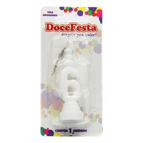 Vela de Aniversário Doce Festa Skin Branca N°6 Vela de Aniversário Doce Festa Skin Branca N°6