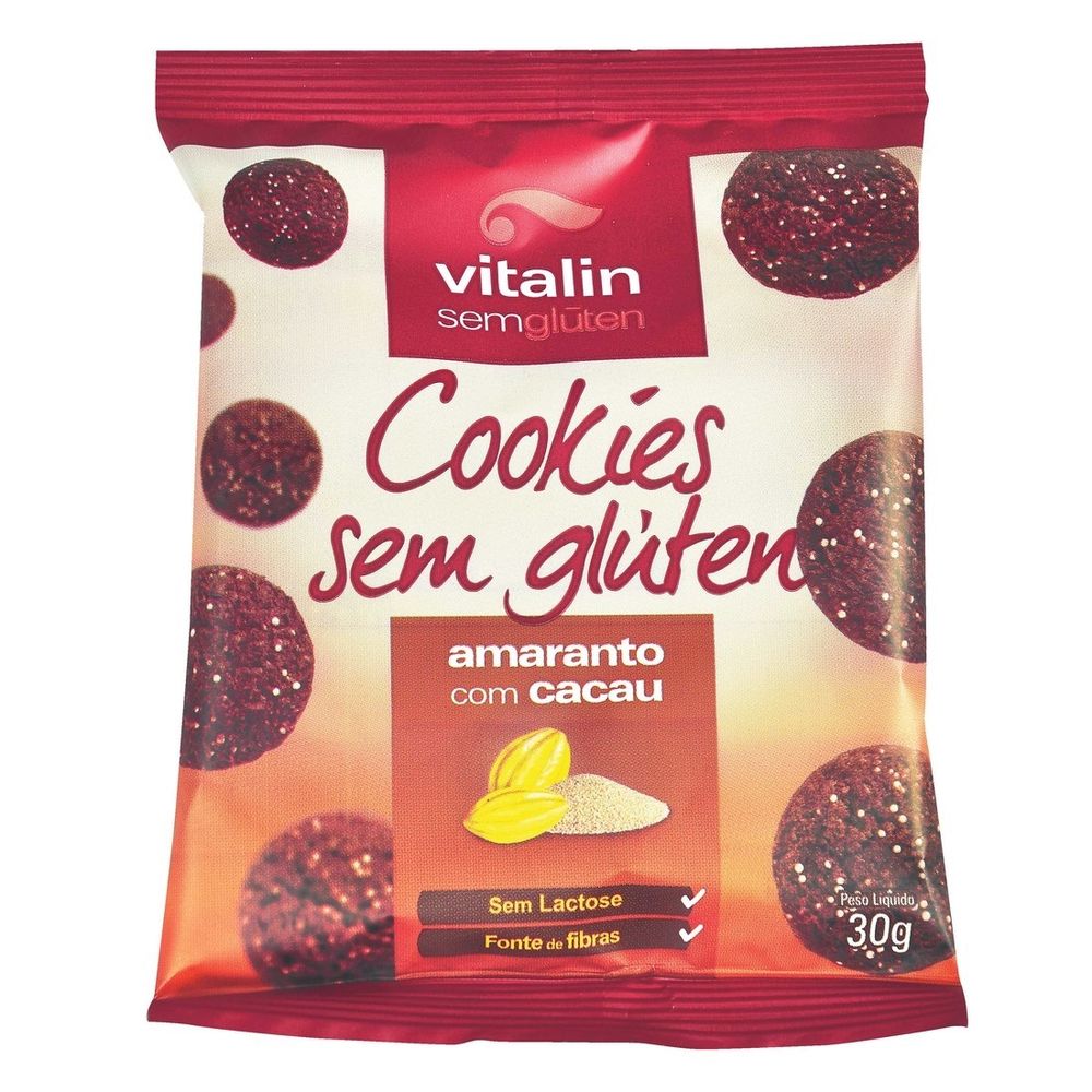 Biscoito Cookie Integral Amaranto Com Cacau Sem Glúten Zero GOrduras