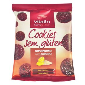 Cookies Vitalin Sem Glúten Amaranto com Cacau 30g Cookies Vitalin Sem Glúten Amaranto com Cacau 30g