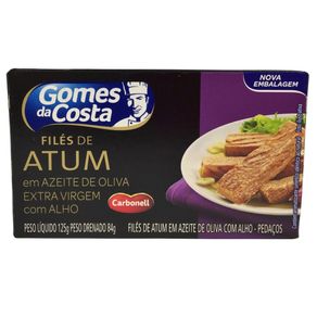 Filé de Atum Gomes da Costa em Azeite com Alho 125g Filé de Atum Gomes da Costa em Azeite com Alho 125g