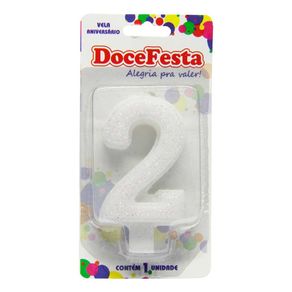 Vela de Aniversário Doce Festa Especial Branca N°2 Vela de Aniversário Doce Festa Especial Branca N°2