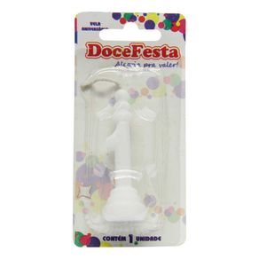 Vela de Aniversário Doce Festa Skin Branca N°1 Vela de Aniversário Doce Festa Skin Branca N°1