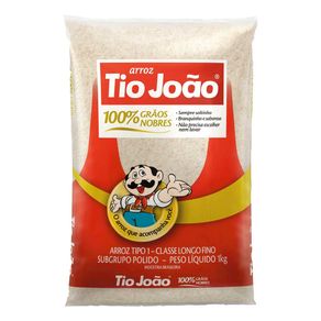 Arroz Polido Tio João Tipo 1 Com 1kg Arroz Polido Tio João Tipo 1 Com 1kg