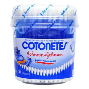 Hastes Flexíveis Johnson&Johnson Cotonetes Pote com 150 Unidades Hastes Flexíveis Johnson&Johnson Cotonetes Pote com 150 Unidades