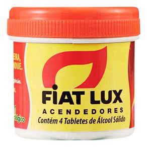 Acendedor Fiat Lux Tablete 90g Com 4 Unidades