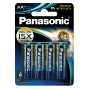 Pilha Panasonic Alcalina Premium AA Com 4 Unidades