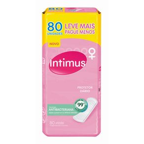 Protetor Diário Intimus Antibacteriano sem Perfume Com 80 Unidades