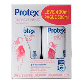 Sabonete Íntimo Protex Delicate Leve 400ml Pague 300ml Com 2 Unidades Sabonete Íntimo Protex Delicate Leve 400ml Pague 300ml Com 2 Unidades