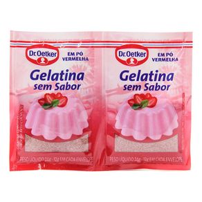 Gelatina Dr. Oetker sem Sabor Vermelha 24g Gelatina Dr. Oetker sem Sabor Vermelha 24g