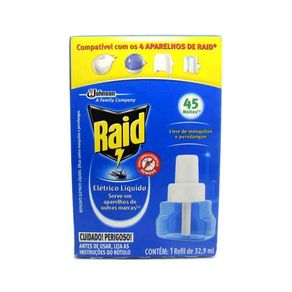 Inseticida Raid Elétrico Líquido Advanced 45 Noites Refil 32,9ml