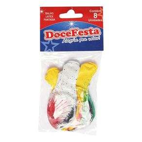 Balão Doce Festa Fantasia Cores Sortidas Com 8 Unidades Balão Doce Festa Fantasia Cores Sortidas Com 8 Unidades