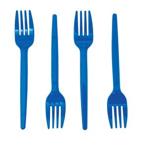 Garfo Descartável Doce Festa Médio Azul Com 10 Unidades Garfo Descartável Doce Festa Médio Azul Com 10 Unidades