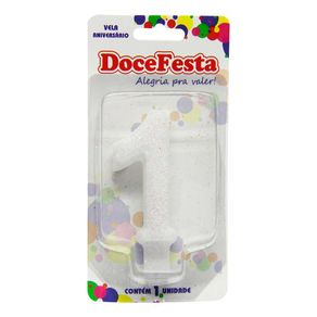 Vela de Aniversário Doce Festa Especial Branca N°1 Vela de Aniversário Doce Festa Especial Branca N°1