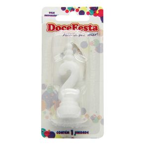 Vela de Aniversário Doce Festa Skin Branca N°2 Vela de Aniversário Doce Festa Skin Branca N°2