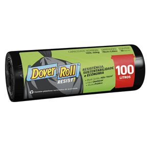 Saco para Lixo Dover Roll Resist Preto 100 Litros Com 10 Unidades Saco para Lixo Dover Roll Resist Preto 100 Litros Com 10 Unidades