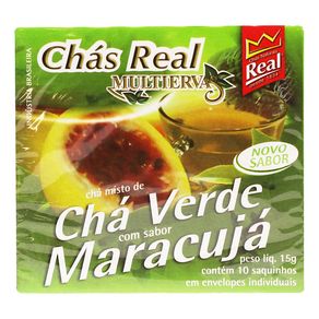 Chá Real Multiervas Verde com Maracujá 15g Com 10 Sachês Chá Real Multiervas Verde com Maracujá 15g Com 10 Sachês