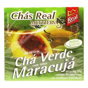 Chá Real Multiervas Verde com Maracujá 15g Com 10 Sachês