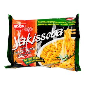 Macarrão Instantâneo Yakissoba Tradicional Carne e Frango Nissin Miojo Pacote 87g Sendo 80g de Macarrão e 7g de Tempero