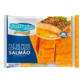 Filé de Salmão Costa Sul com Pele Congelado 500g Filé de Salmão Costa Sul com Pele Congelado 500g