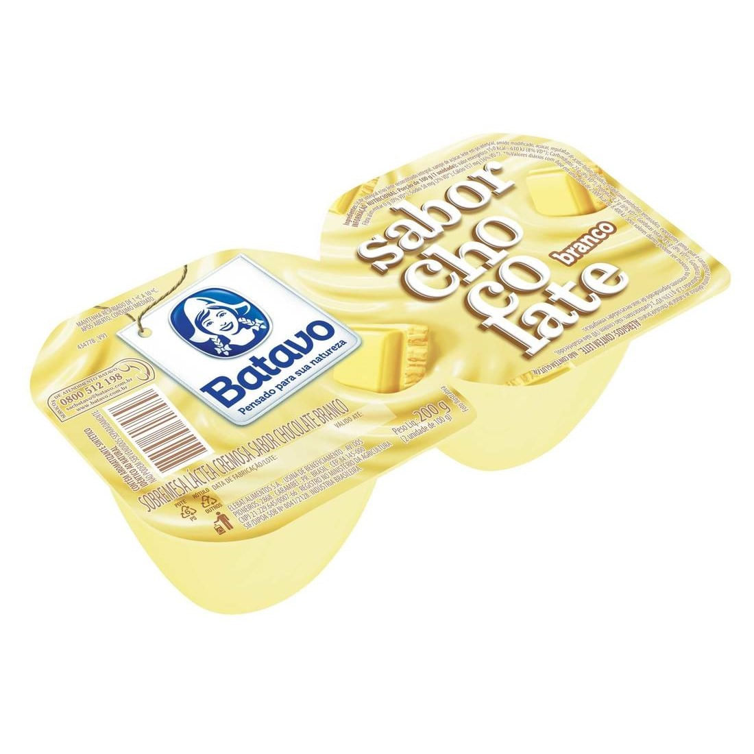 Sobremesa Láctea Cremosa Chocolate Branco Batavo Creamy