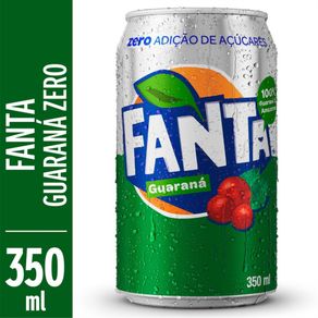 Refrigerante Guaraná Zero Adição de Açúcar Fanta Lata 350ml Refrigerante Guaraná Zero Adição de Açúcar Fanta Lata 350ml