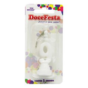 Vela de Aniversário Doce Festa Skin Branca N°9 Vela de Aniversário Doce Festa Skin Branca N°9