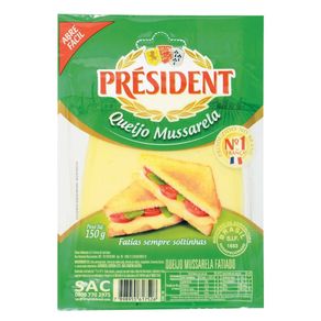 Queijo Mussarela President Fatiado 150g Queijo Mussarela President Fatiado 150g