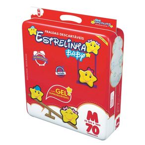 Fralda Infantil Estrelinha Baby Tamanho M Com 70 Unidades Fralda Infantil Estrelinha Baby Tamanho M Com 70 Unidades