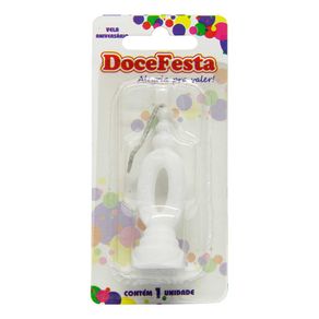 Vela de Aniversário Doce Festa Skin Branca N°0 Vela de Aniversário Doce Festa Skin Branca N°0