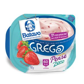 Iogurte Grego Batavo Pense Zero Morango 100g