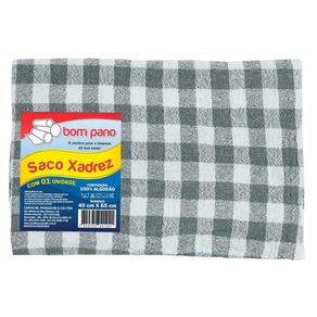 Saco de Algodão Bom Pano Xadrez 40x65cm Saco de Algodão Bom Pano Xadrez 40x65cm