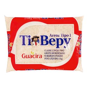 Arroz Branco Guacira Tio Bepy Tipo 1 com 1kg Arroz Branco Guacira Tio Bepy Tipo 1 com 1kg