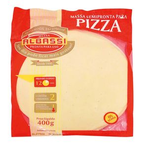 Massa Fresca Albassi para Pizza 400g Com 2 Unidades