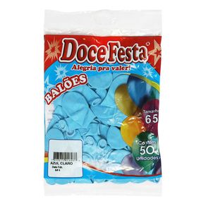 Balão Doce Festa Liso Azul N°6,5 Com 50 Unidades Balão Doce Festa Liso Azul N°6,5 Com 50 Unidades
