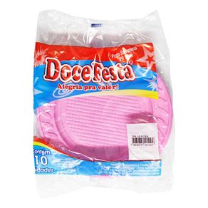 Prato Descartável Doce Festa Rosa 15cm Com 10 Unidades Prato Descartável Doce Festa Rosa 15cm Com 10 Unidades