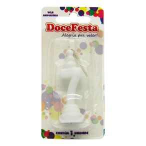 Vela de Aniversário Doce Festa Skin Branca N°7 Vela de Aniversário Doce Festa Skin Branca N°7
