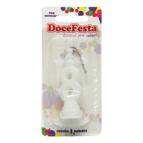 Vela de Aniversário Doce Festa Skin Branca N°8 Vela de Aniversário Doce Festa Skin Branca N°8