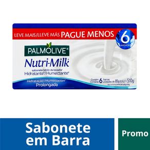 Sabonete em Barra Palmolive Nutri Milk 85g Com 6 Unidades