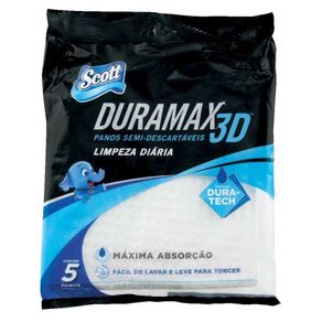 Pano Limpeza Diária Scott Duramax Semi Descartáveis Com 5 Unidades