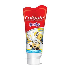 Gel Dental Infantil com Flúor Bubble Fruit Minions Colgate Smiles Bisnaga 100g