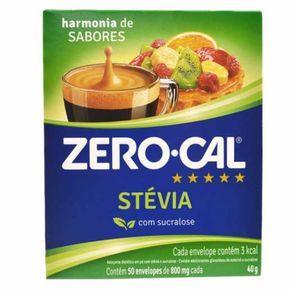 Adoçante em Pó Zero Cal Stévia 40g Com 50 Unidades Adoçante em Pó Zero Cal Stévia 40g Com 50 Unidades