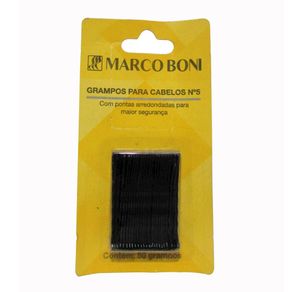 Grampo para Cabelo Marco Boni Preto N°7 Com 50 Unidades